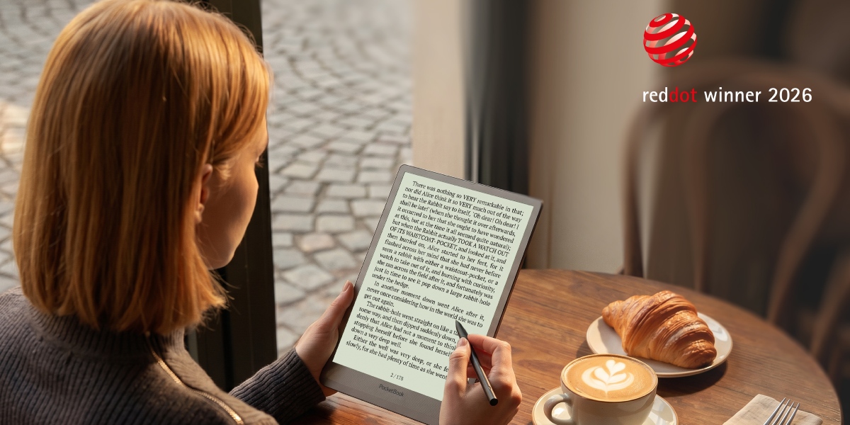 PocketBook InkPad One prejel nagrado Red Dot Award 2026 za najboljše oblikovanje izdelka